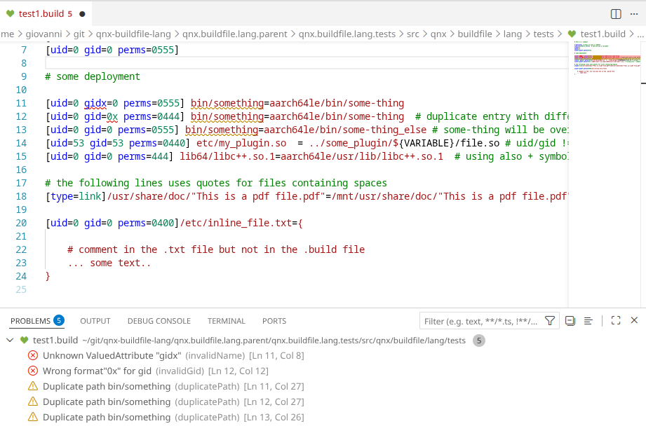 qnx buildfile vscode plugin